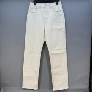 Madewell Jeans Women's 28 (6) Cream 90s Straight Leg High Rise Fit Summer EUC
